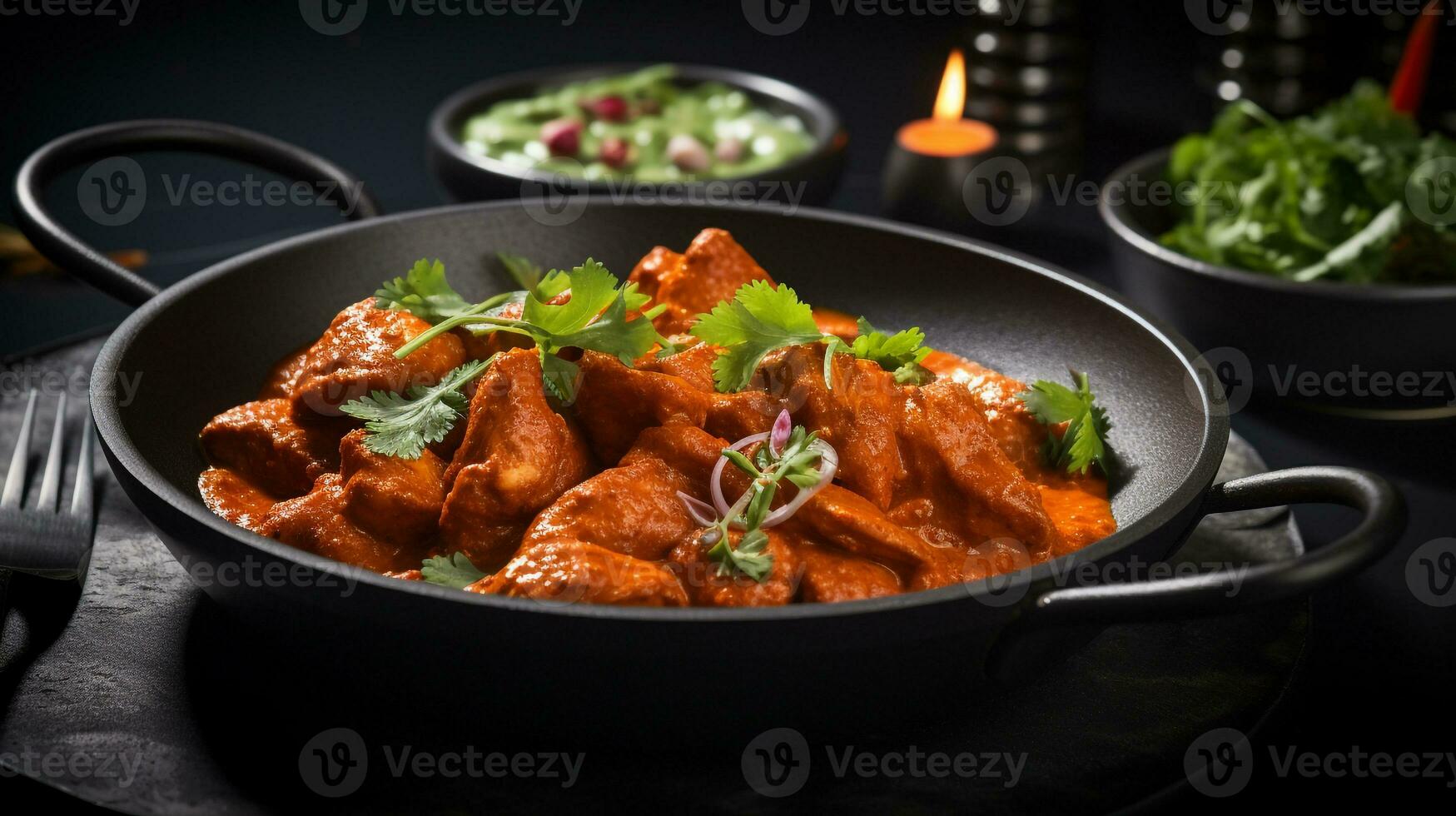 foto van tikka masala net zo een schotel in een hoogwaardig restaurant. generatief ai