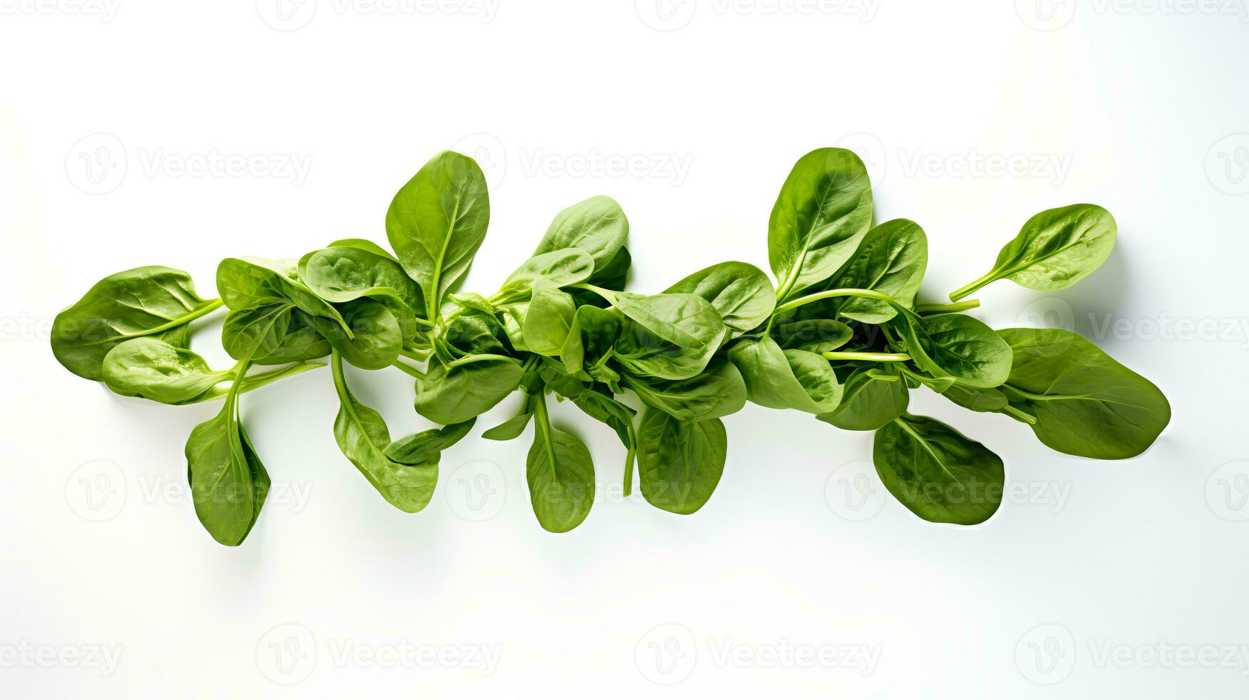 foto van spinazie geïsoleerd Aan wit achtergrond. generatief ai