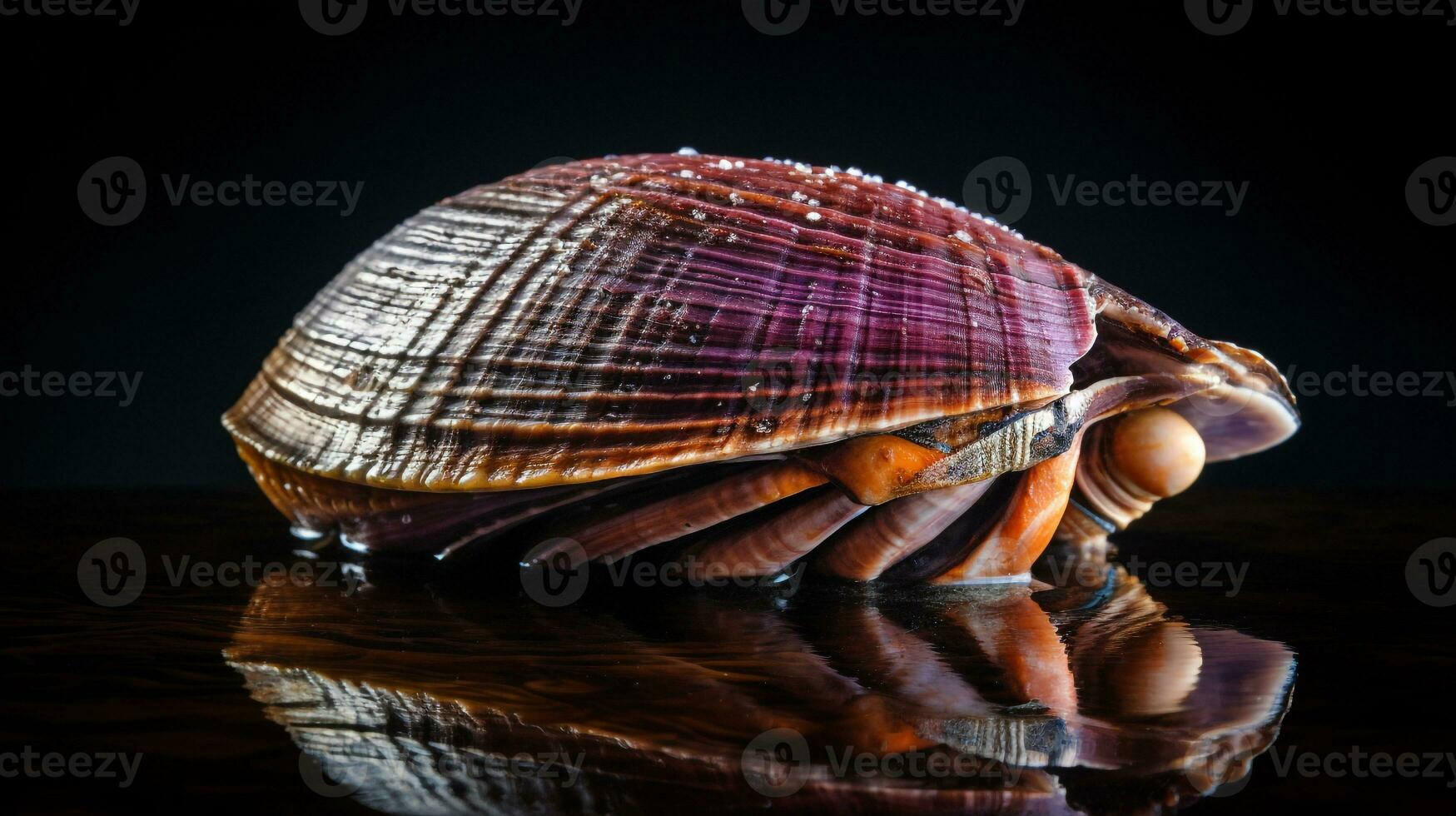 dieren in het wild fotografie van foto van quahog mossel. generatief ai