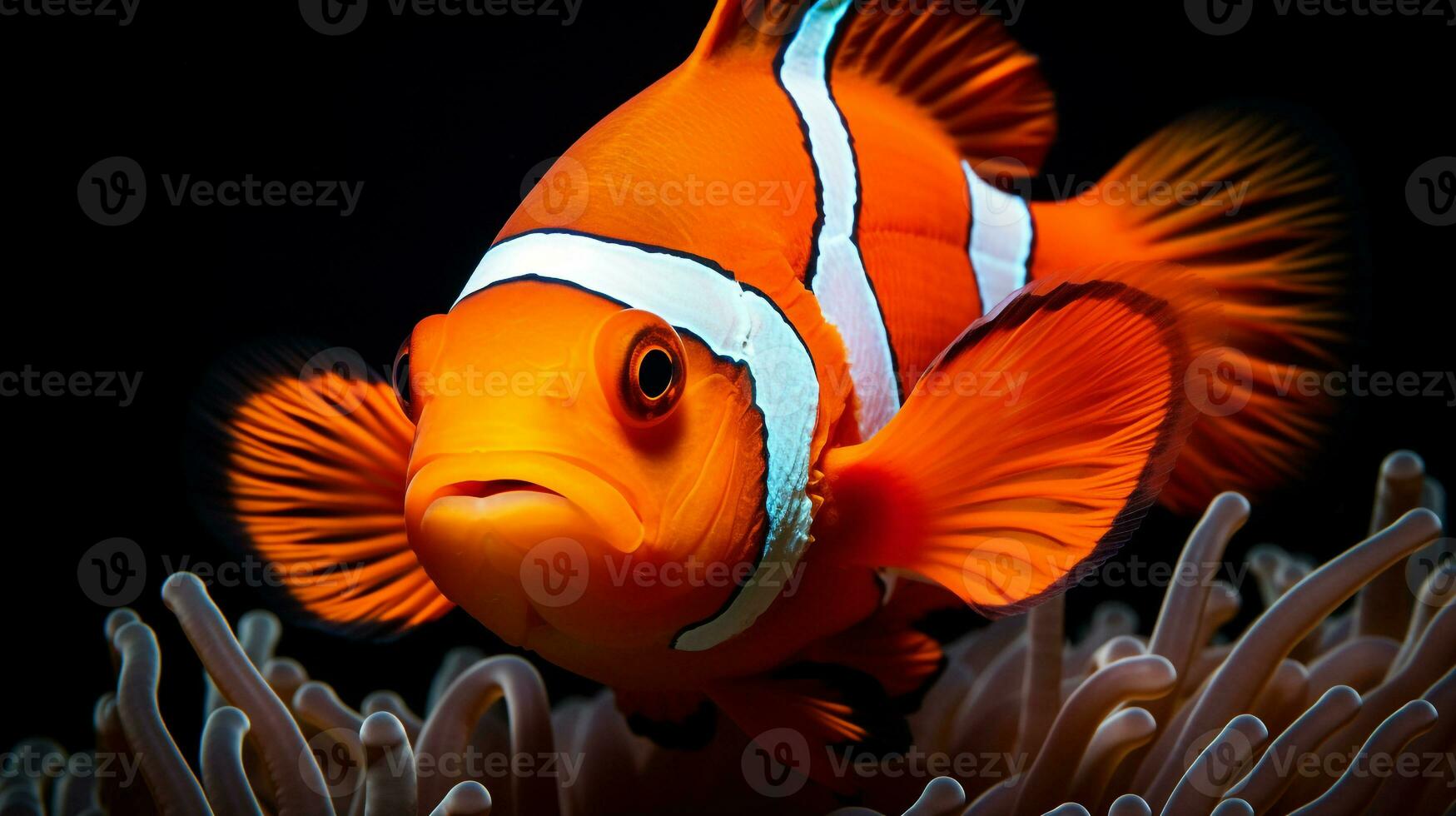 dieren in het wild fotografie van foto van clown vis. generatief ai