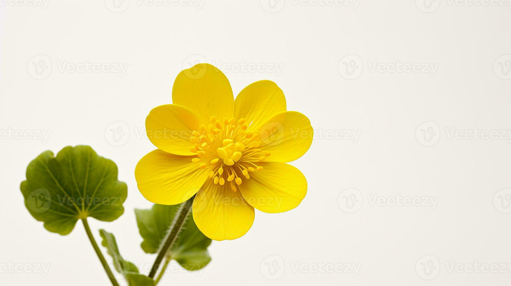 foto van mooi moeras goudsbloem bloem geïsoleerd Aan wit achtergrond. generatief ai