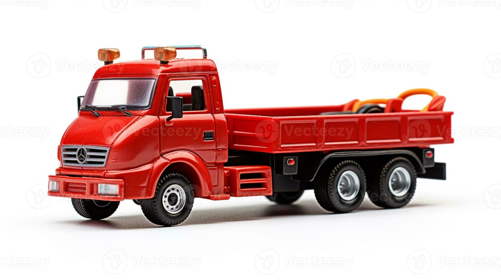 weergeven een 3d miniatuur slepen vrachtwagen. generatief ai foto