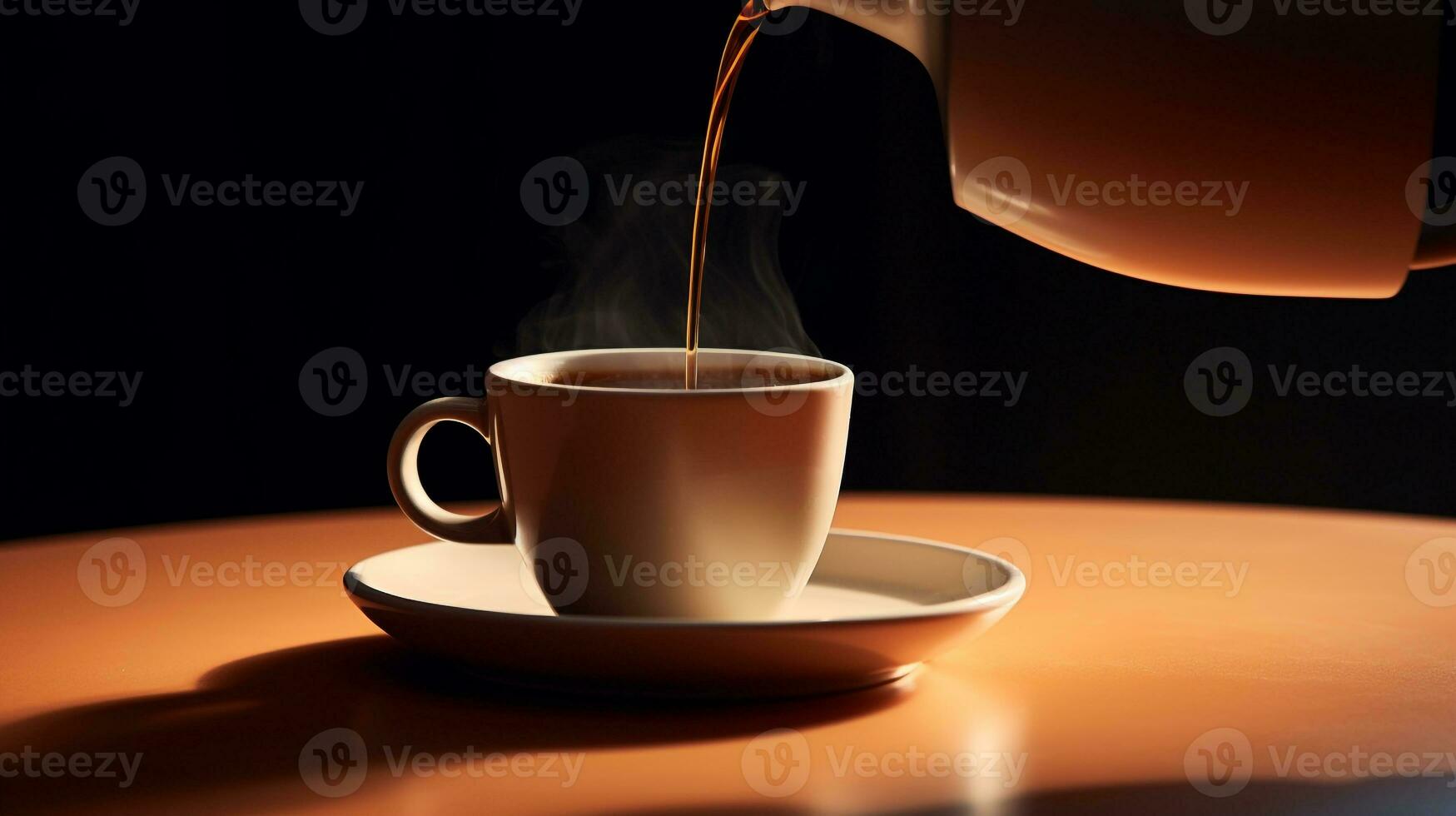 foto van een laten vallen van koffie valt van de koffie pot in de koffie