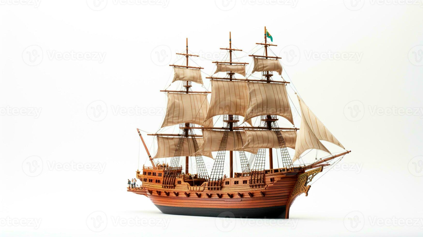 weergeven een 3d miniatuur schip. generatief ai foto