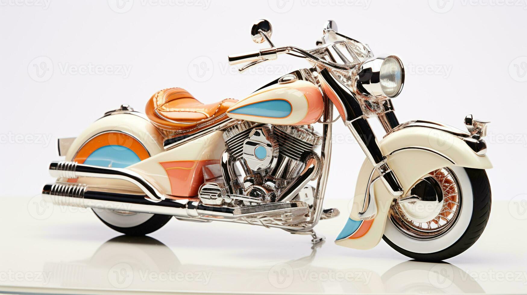 weergeven een 3d miniatuur toeren motorfiets. generatief ai foto