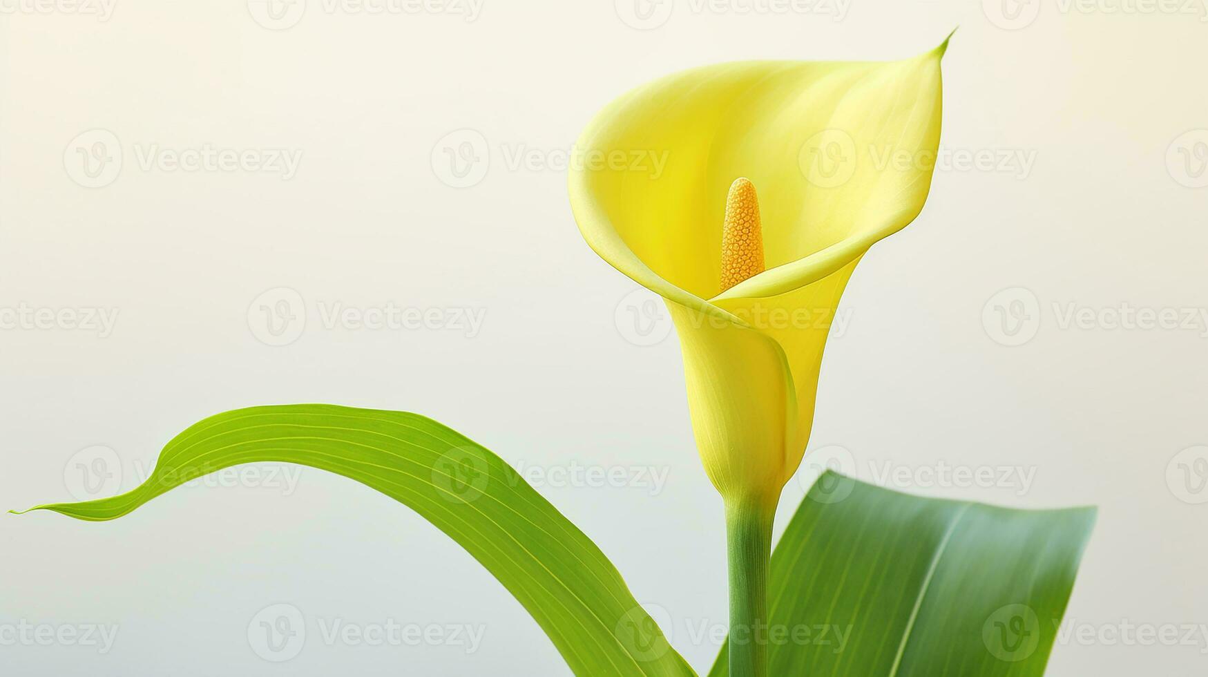 foto van mooi zantedeschia calla bloem geïsoleerd Aan wit achtergrond. generatief ai