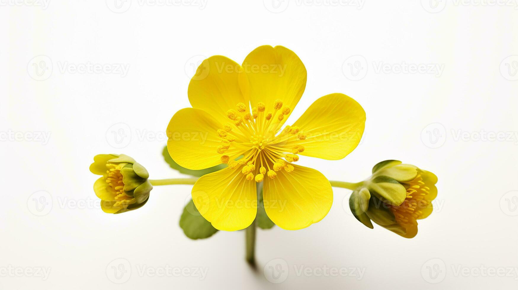 foto van mooi moeras goudsbloem bloem geïsoleerd Aan wit achtergrond. generatief ai