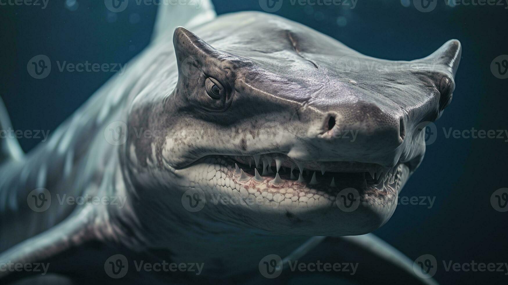 dieren in het wild fotografie van foto van hamerhaai haai. generatief ai