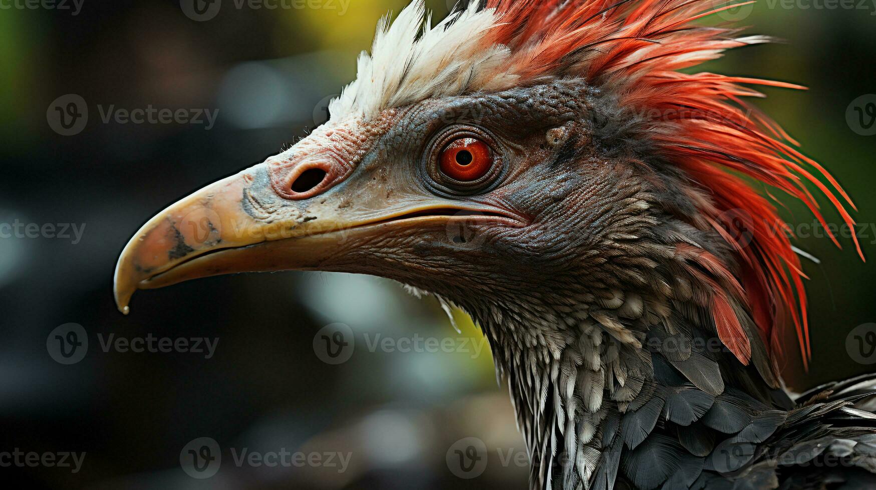 detailopname foto van een pterodactyl op zoek in hun leefgebied. generatief ai