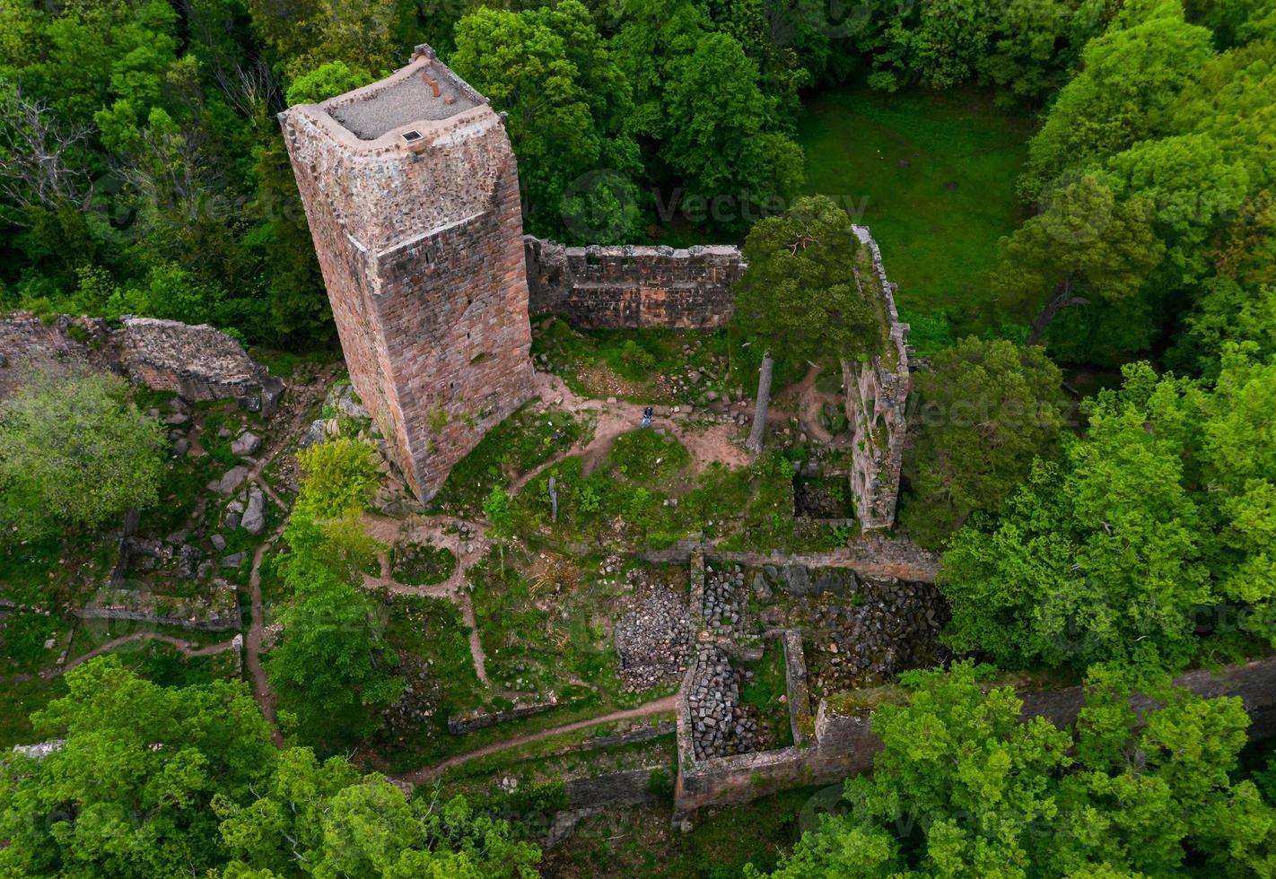 middeleeuws kasteel landsberg in de vogezen, elzas, frankrijk foto