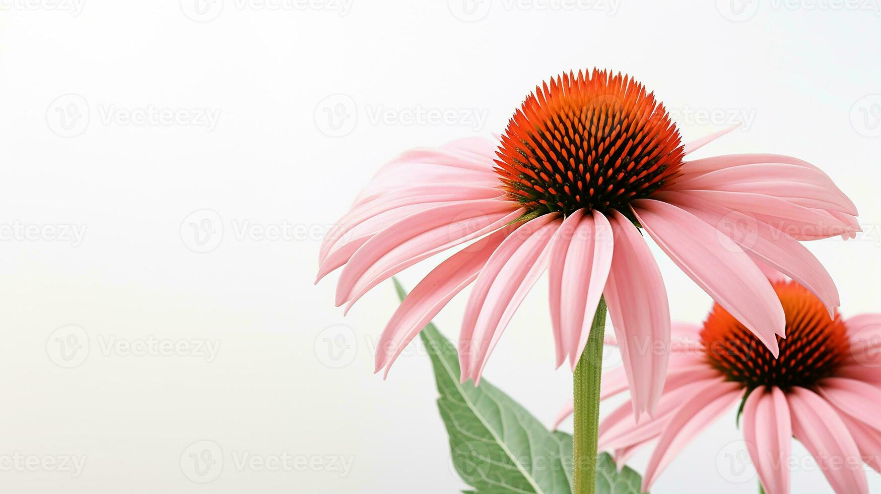 foto van mooi echinacea bloem geïsoleerd Aan wit achtergrond. generatief ai