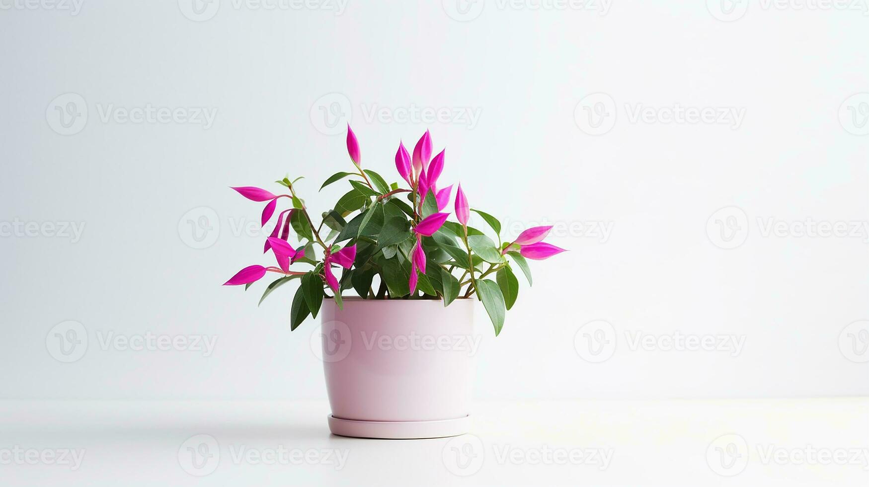 foto van fuchsia bloem in pot geïsoleerd Aan wit achtergrond. generatief ai