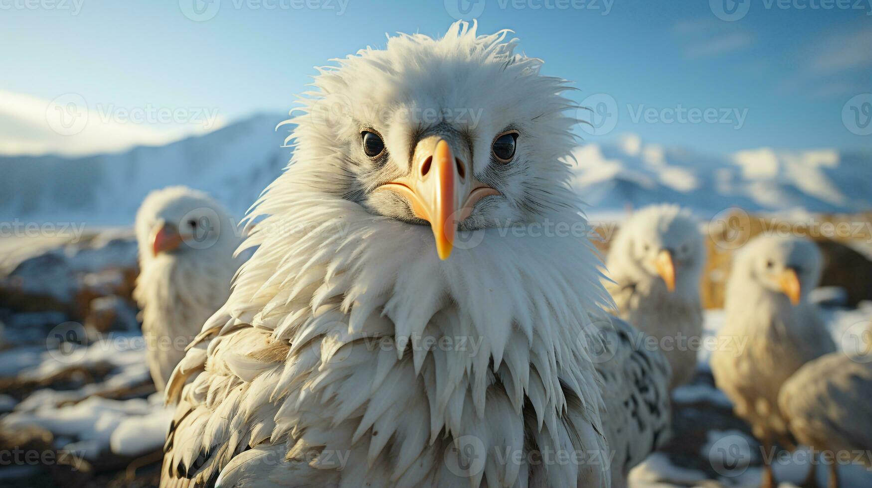 detailopname foto van een albatros op zoek ieder richting. generatief ai