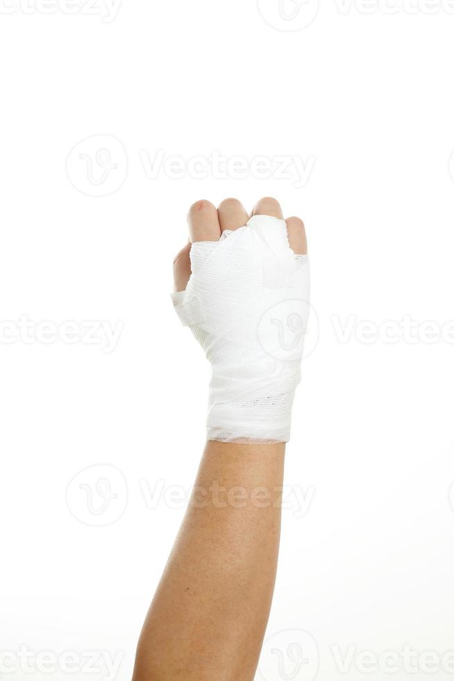 hand met verband foto