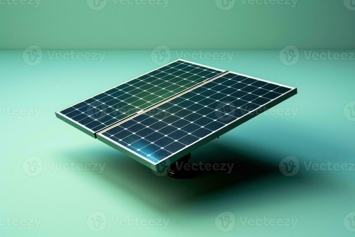 schoon eco hernieuwbaar energie concept geïsoleerd fotovoltaïsche zonne- paneel met schaduw foto