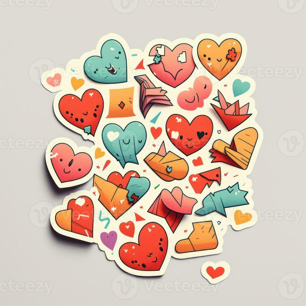 geanimeerd Valentijn hart stickers voor romantisch berichten foto