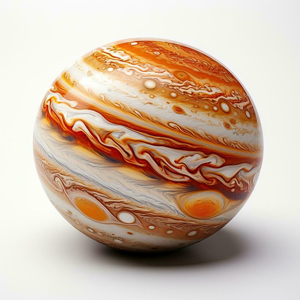 realistisch Jupiter Aan wit achtergrond ai gegenereerd foto