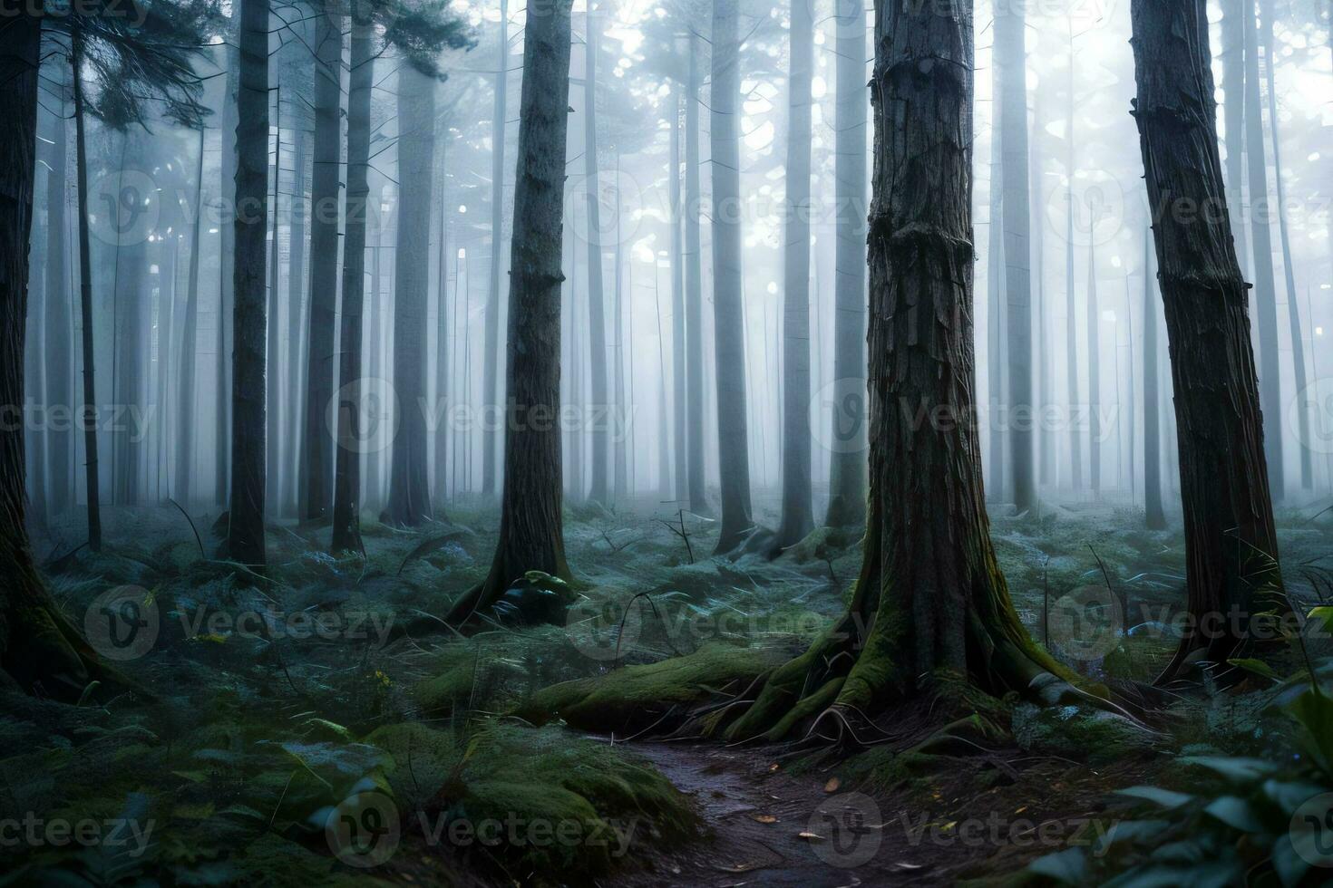 foto van de donker wervelkolom Woud achtergrond behang