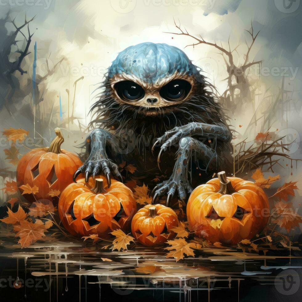 spin web pompoen halloween illustratie artwork eng verschrikking geïsoleerd tatoeëren griezelig fantasie tekenfilm foto