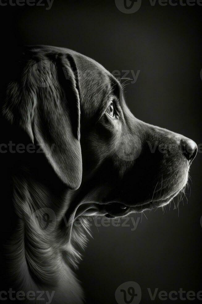 labrador hond silhouet contour zwart wit verlicht beweging contour tatoeëren professioneel fotografie foto