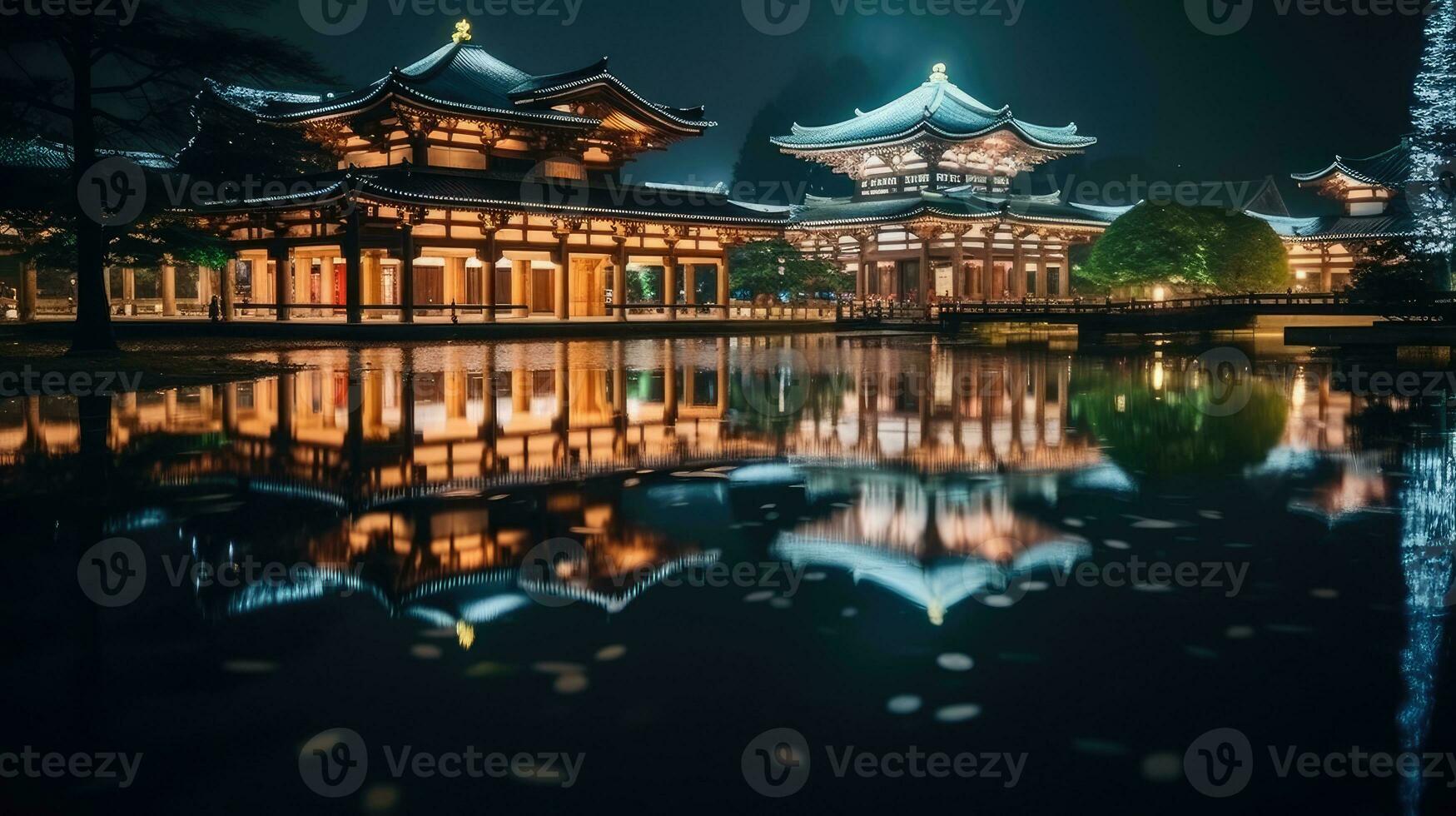 Japan zen tempel vandaag landschap panorama visie fotografie sakura bloemen pagode vrede stilte foto