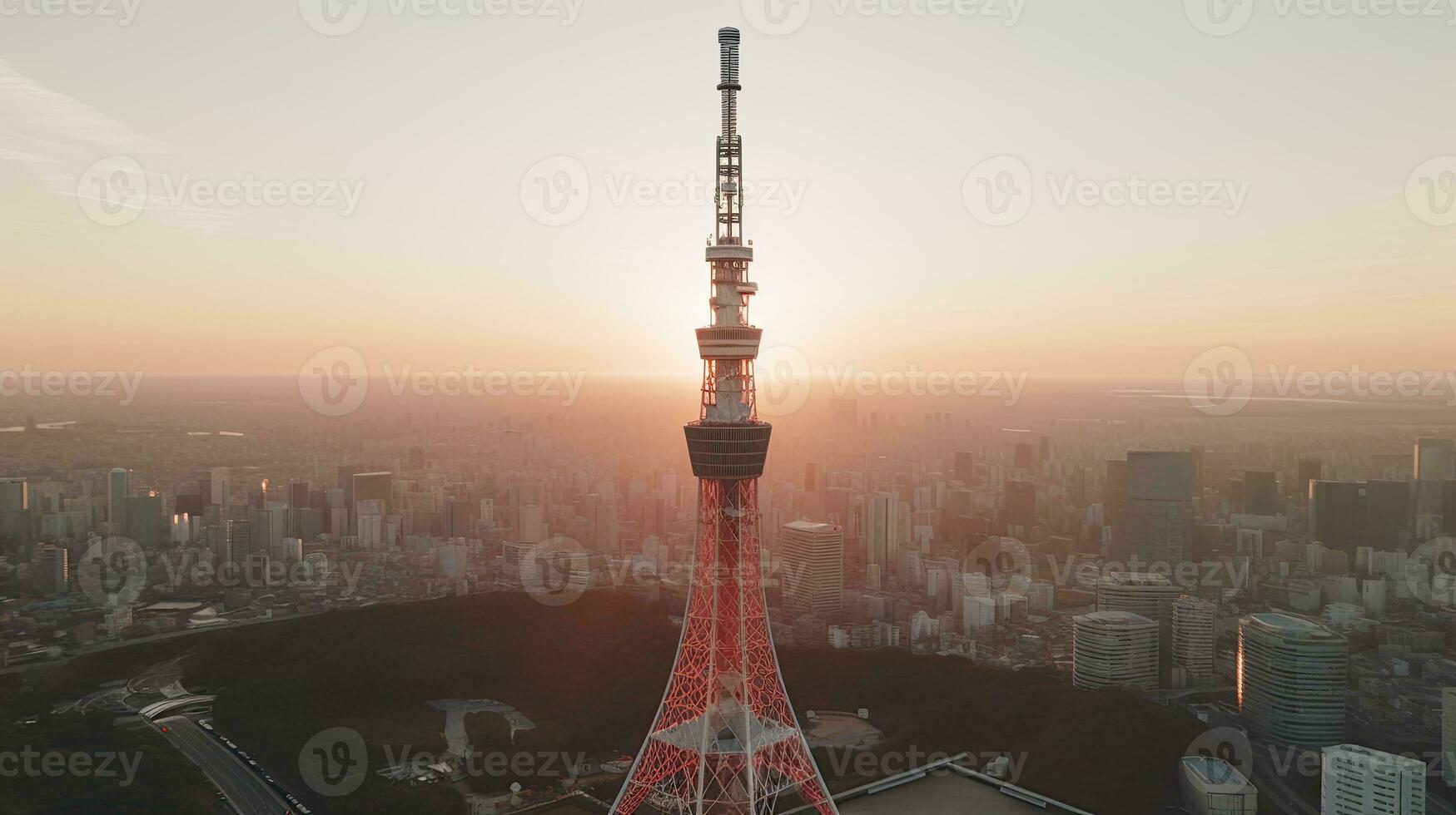 Japan zen tokyo TV toren landschap panorama visie fotografie sakura bloemen pagode vrede stilte foto