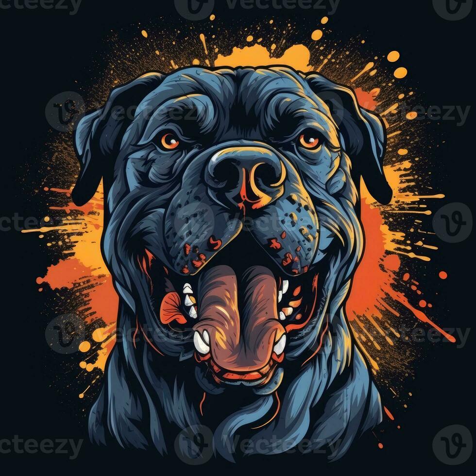 hond kone corso t-shirt ontwerp mockup afdrukbare Hoes tatoeëren geïsoleerd vector illustratie artwork foto