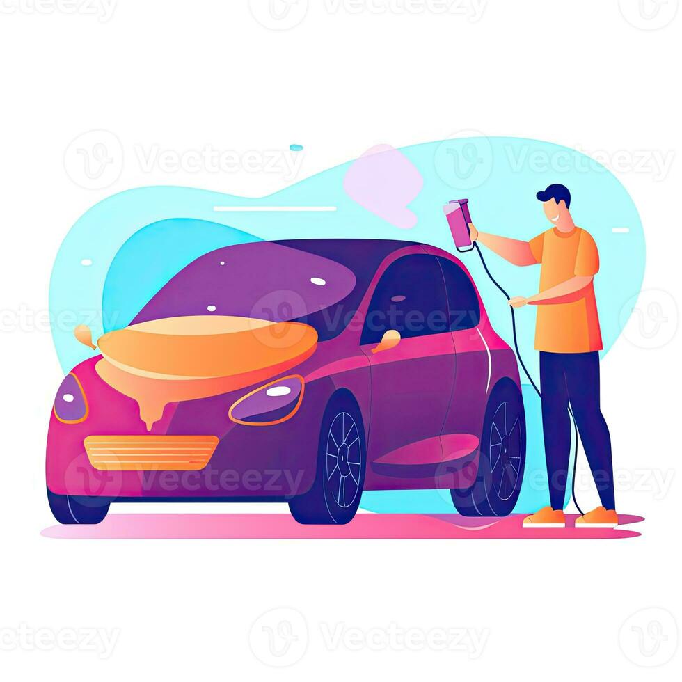 auto onderhoud vlak vector clip art illustratie website stijl beroep baan geïsoleerd verzameling foto