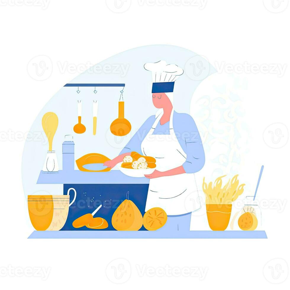 banketbakker bakker vlak vector clip art illustratie website stijl beroep baan geïsoleerd werk foto