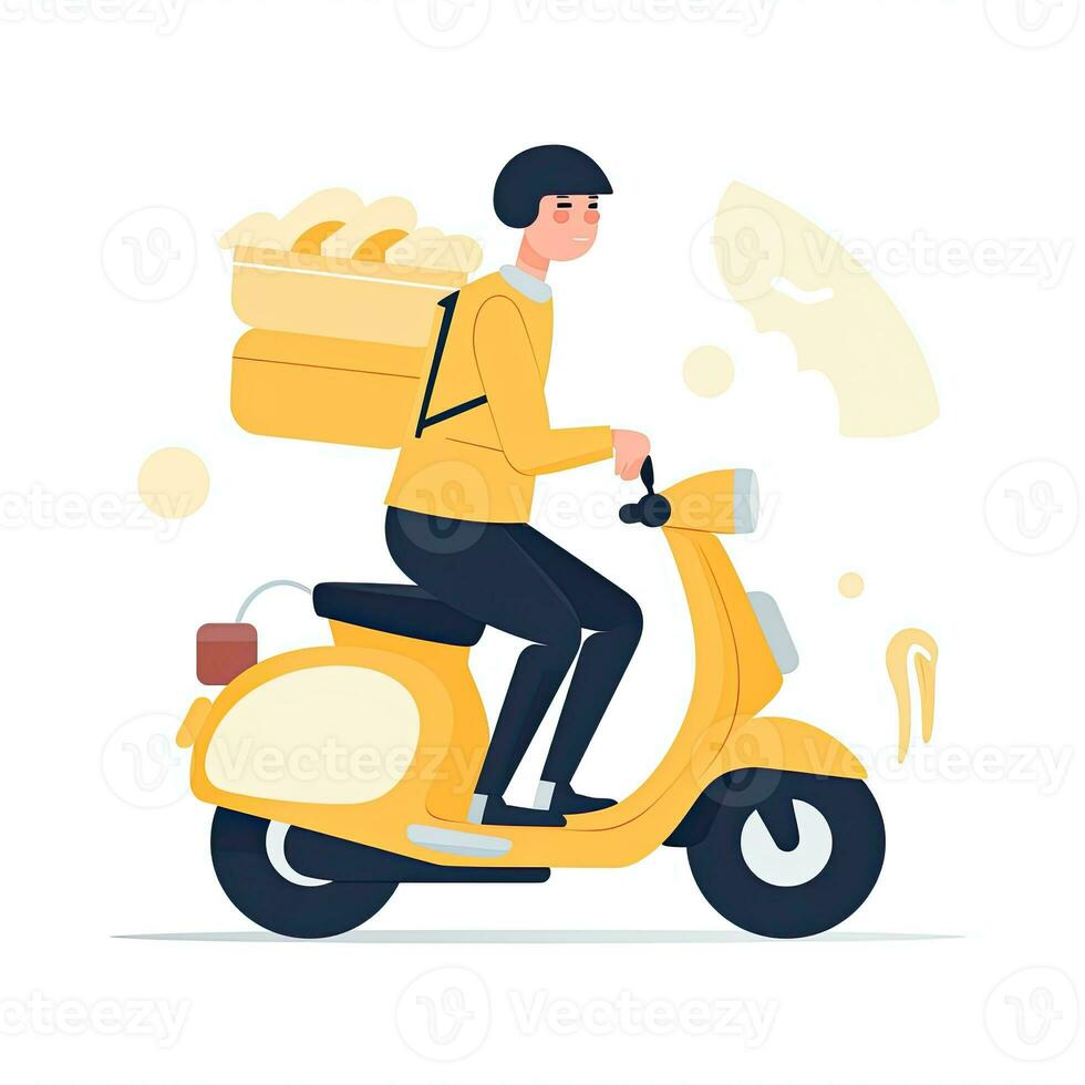 levering koerier vlak vector clip art illustratie website stijl beroep geïsoleerd verzameling foto