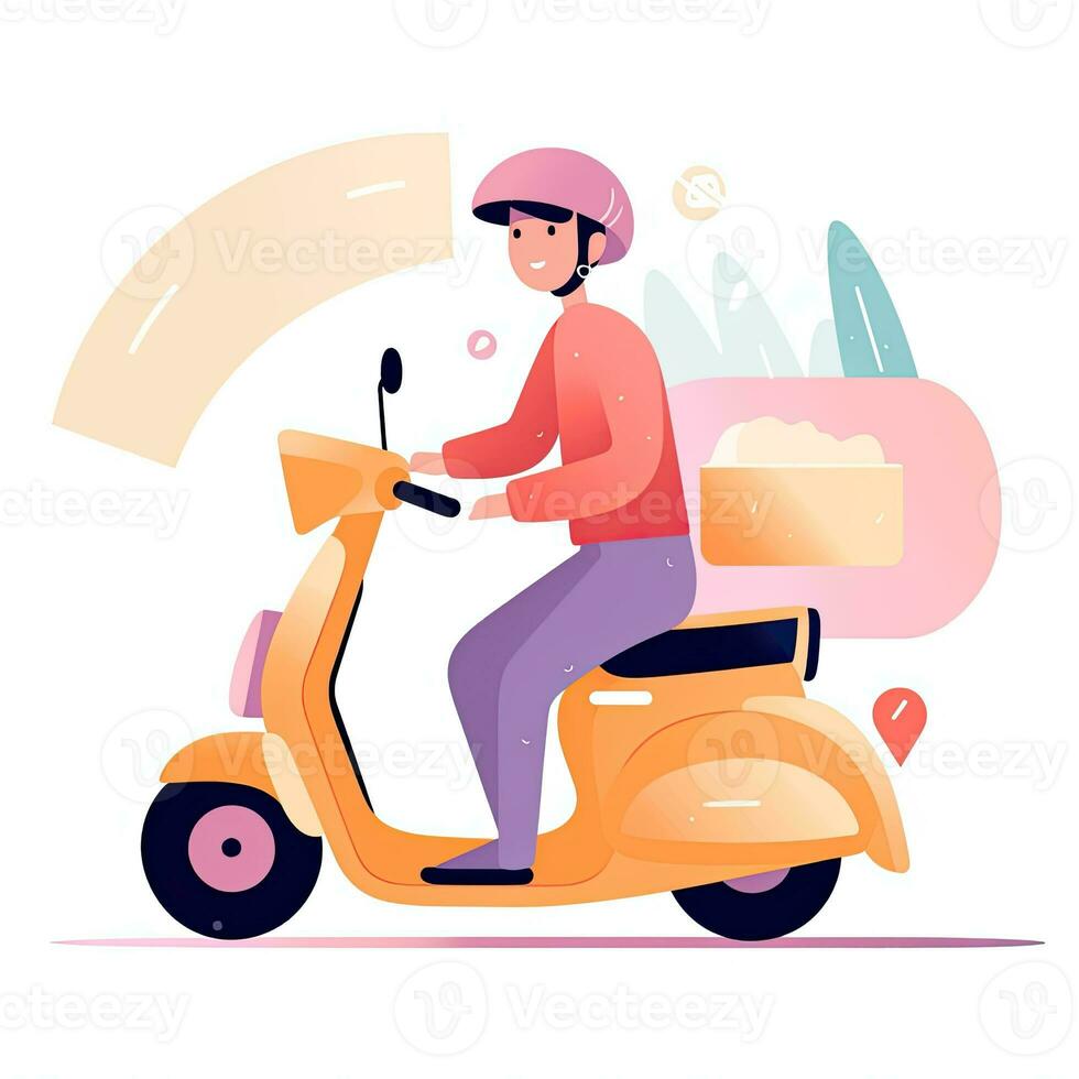 levering koerier vlak vector clip art illustratie website stijl beroep geïsoleerd verzameling foto