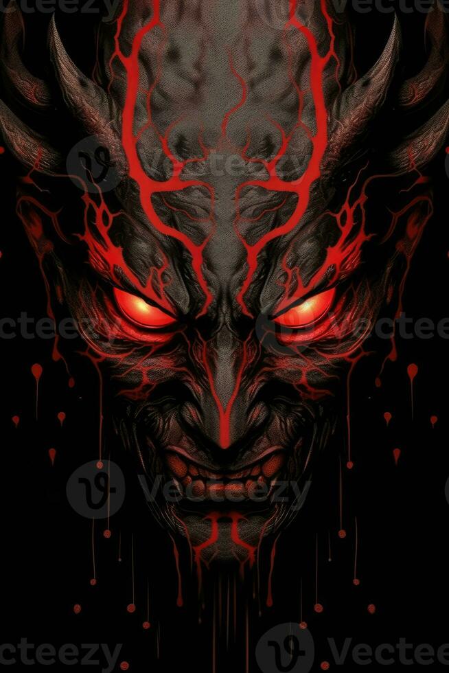 hannya masker Japans theater mist wolk tatoeëren foto eng schreeuw demonische onheil monster rook