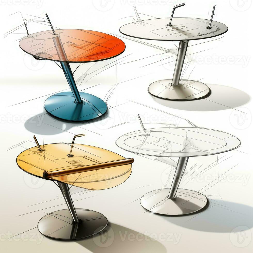 Carlton huis tafel retro futuristische meubilair schetsen illustratie hand- tekening referentie ontwerper foto