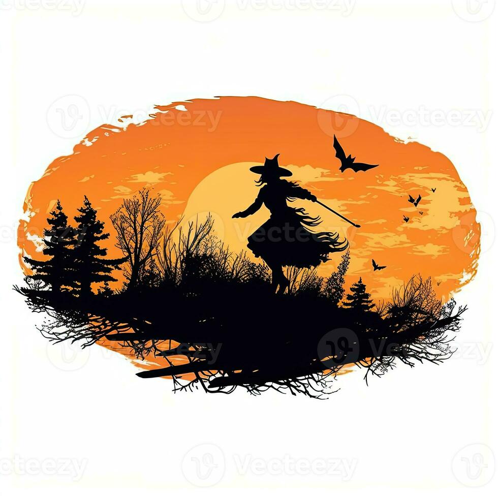 halloween clip art illustratie vector t-shirt ontwerp sticker besnoeiing plakboek oranje tatoeëren foto