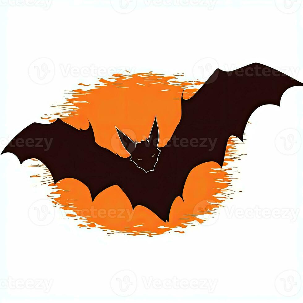 knuppel maan halloween clip art illustratie vector t-shirt ontwerp sticker besnoeiing plakboek oranje tatoeëren foto