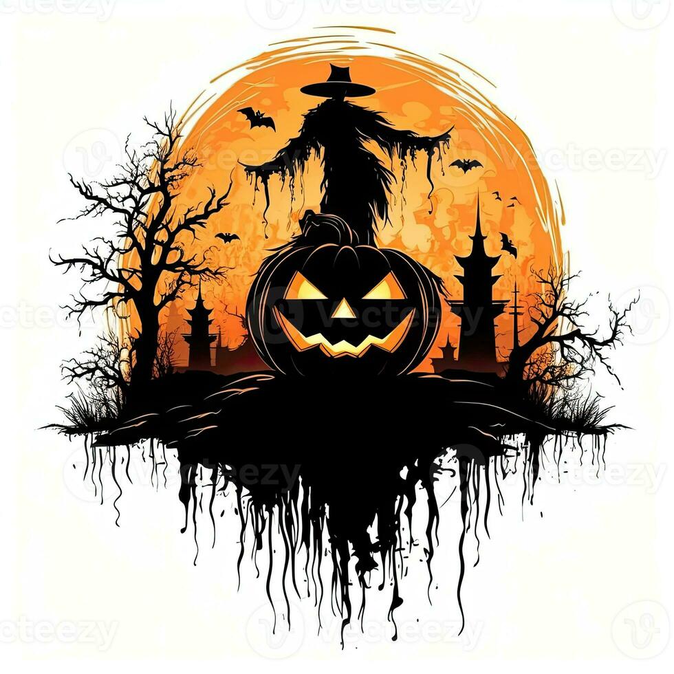 jack lantaarn pompoen halloween clip art illustratie vector t-shirt sticker besnoeiing plakboek tatoeëren foto