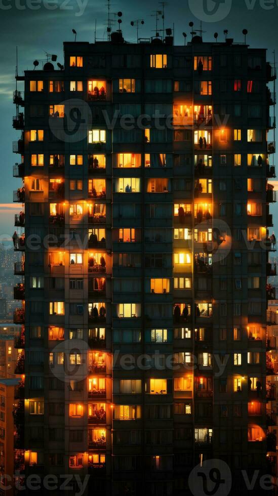 somber Sovjet gebouwen Rusland depressief comfort behang smartphone foto facade nacht lichten