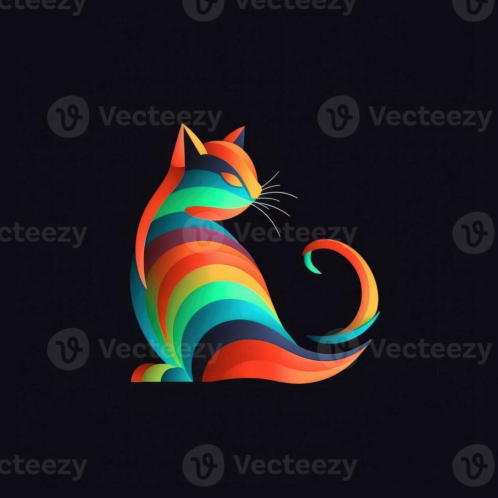 kat pot neon icoon logo halloween schattig eng helder illustratie tatoeëren geïsoleerd vector foto