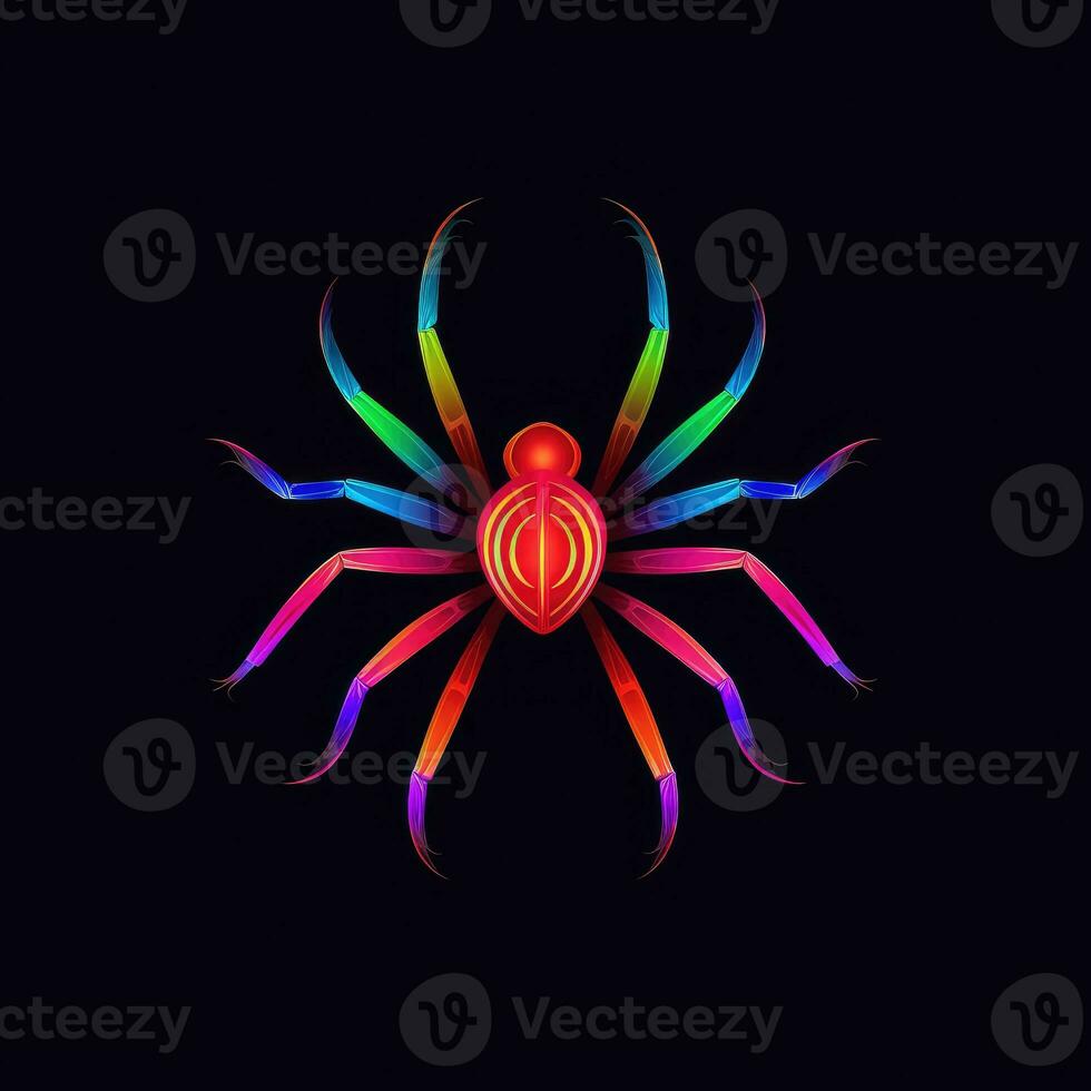 spin web neon icoon logo halloween schattig eng helder illustratie tatoeëren geïsoleerd vector foto