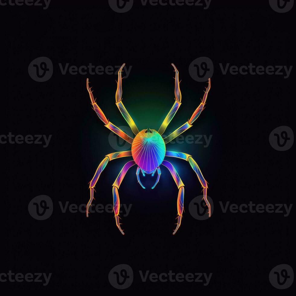 spin web neon icoon logo halloween schattig eng helder illustratie tatoeëren geïsoleerd vector foto
