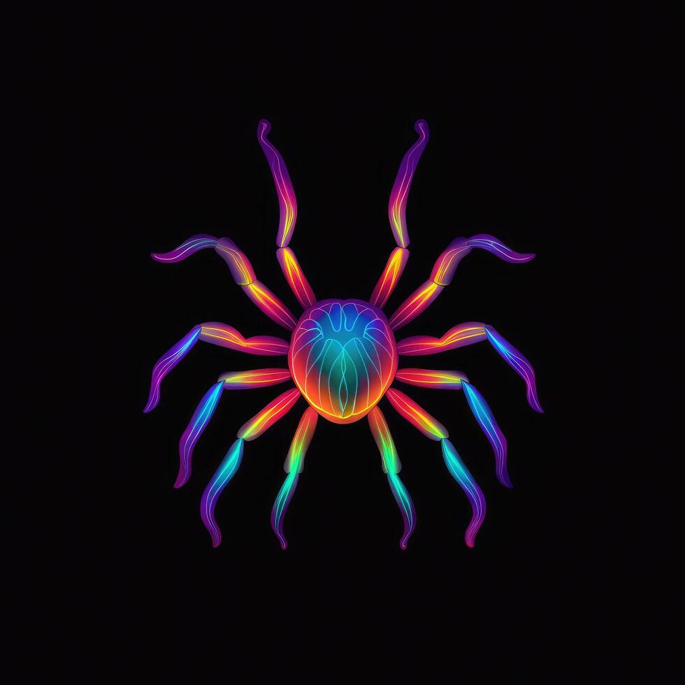 spin web neon icoon logo halloween schattig eng helder illustratie tatoeëren geïsoleerd vector foto