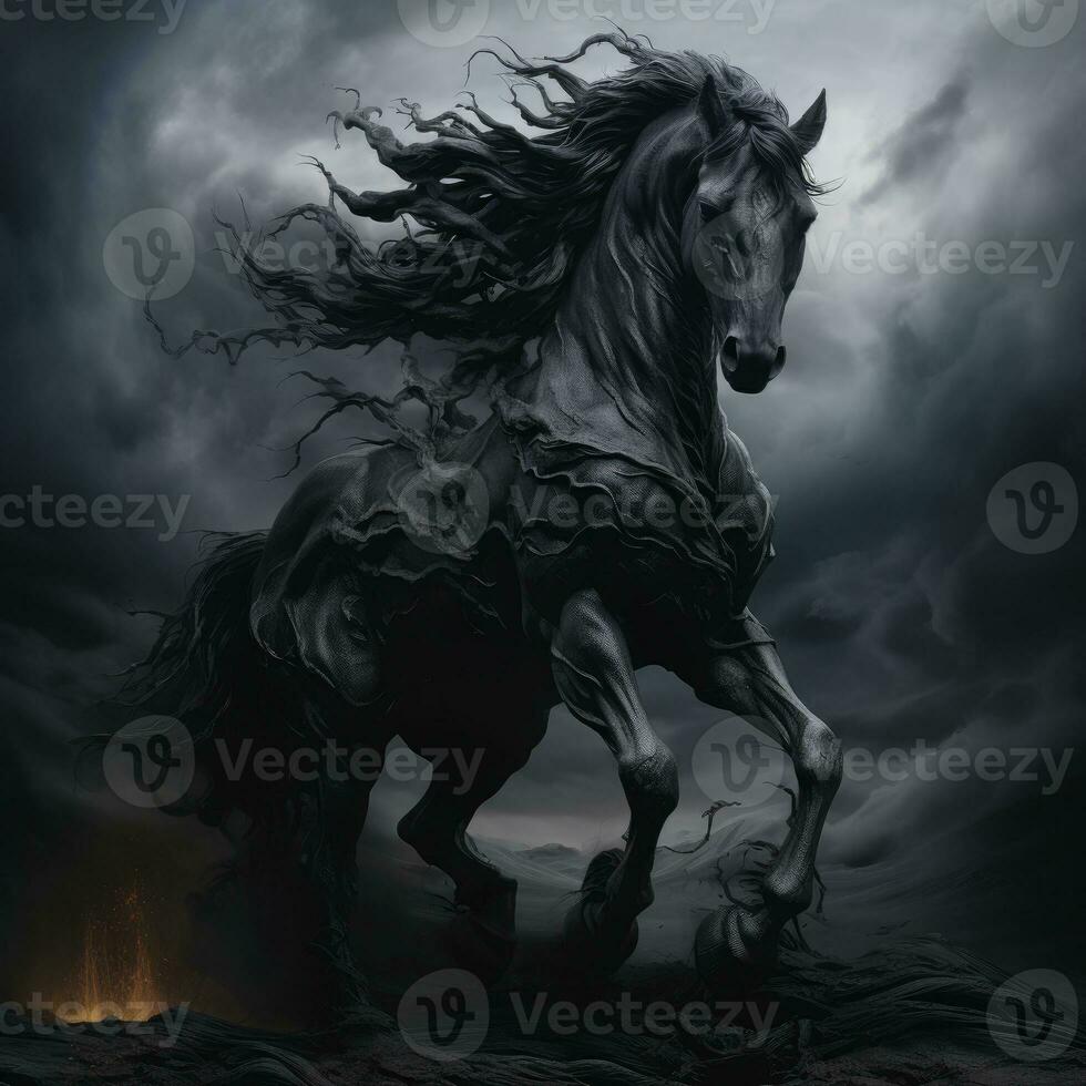 paard dood illustratie tatoeëren Hoes kunst onheil magie skelet demon grafisch wijnoogst halloween foto