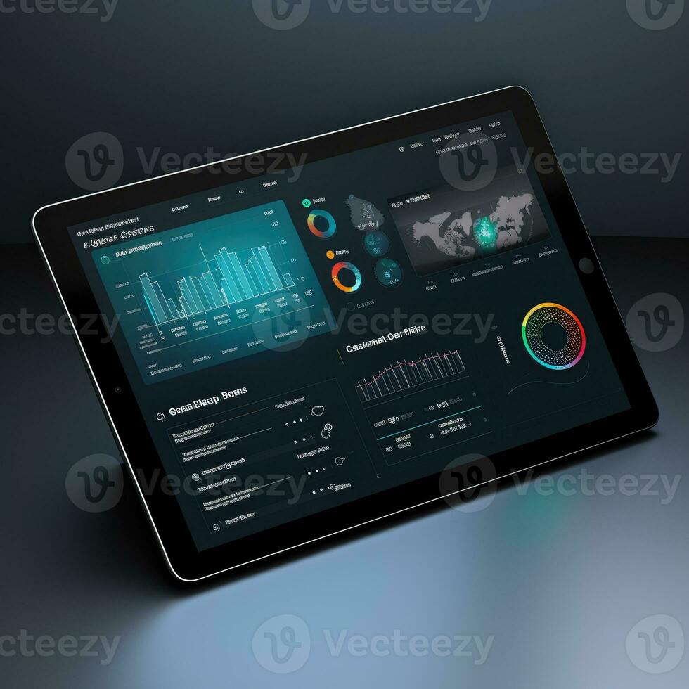 tablet mockup ui koppel statistisch diagram diagram scherm website presentatie dashboard sjabloon foto