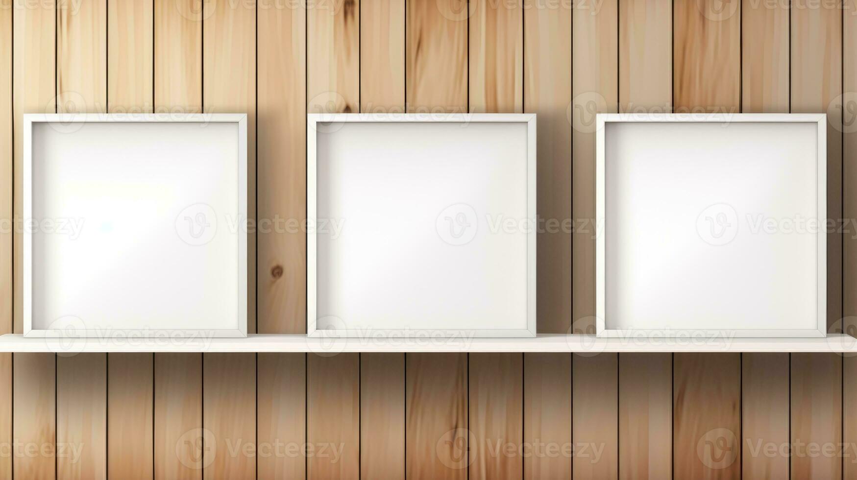 drie blanco leeg kader poster mockup portefeuille leven kamer presentatie meubilair leven kamer foto