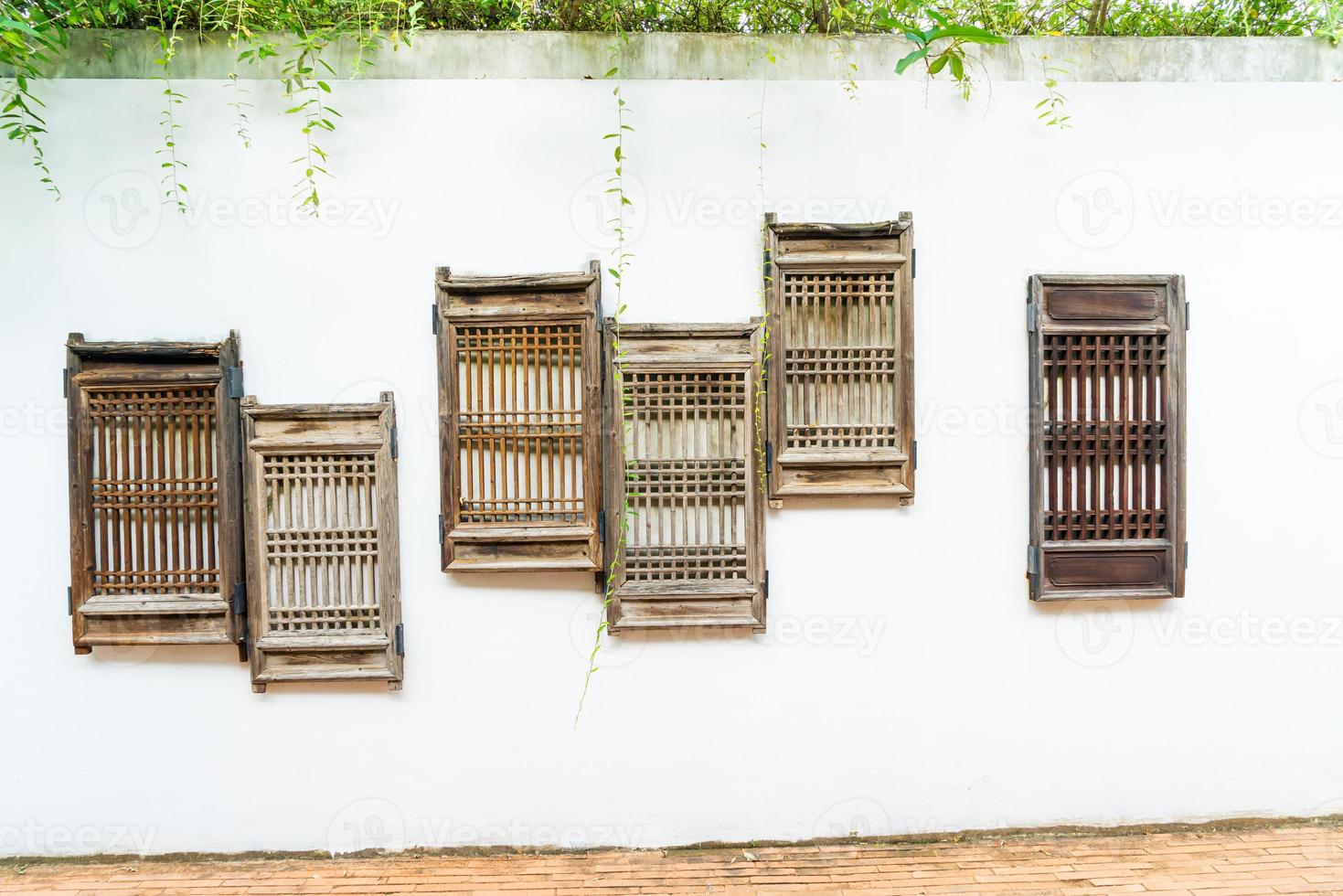 oude houten raam versieren op stockfoto Vecteezy