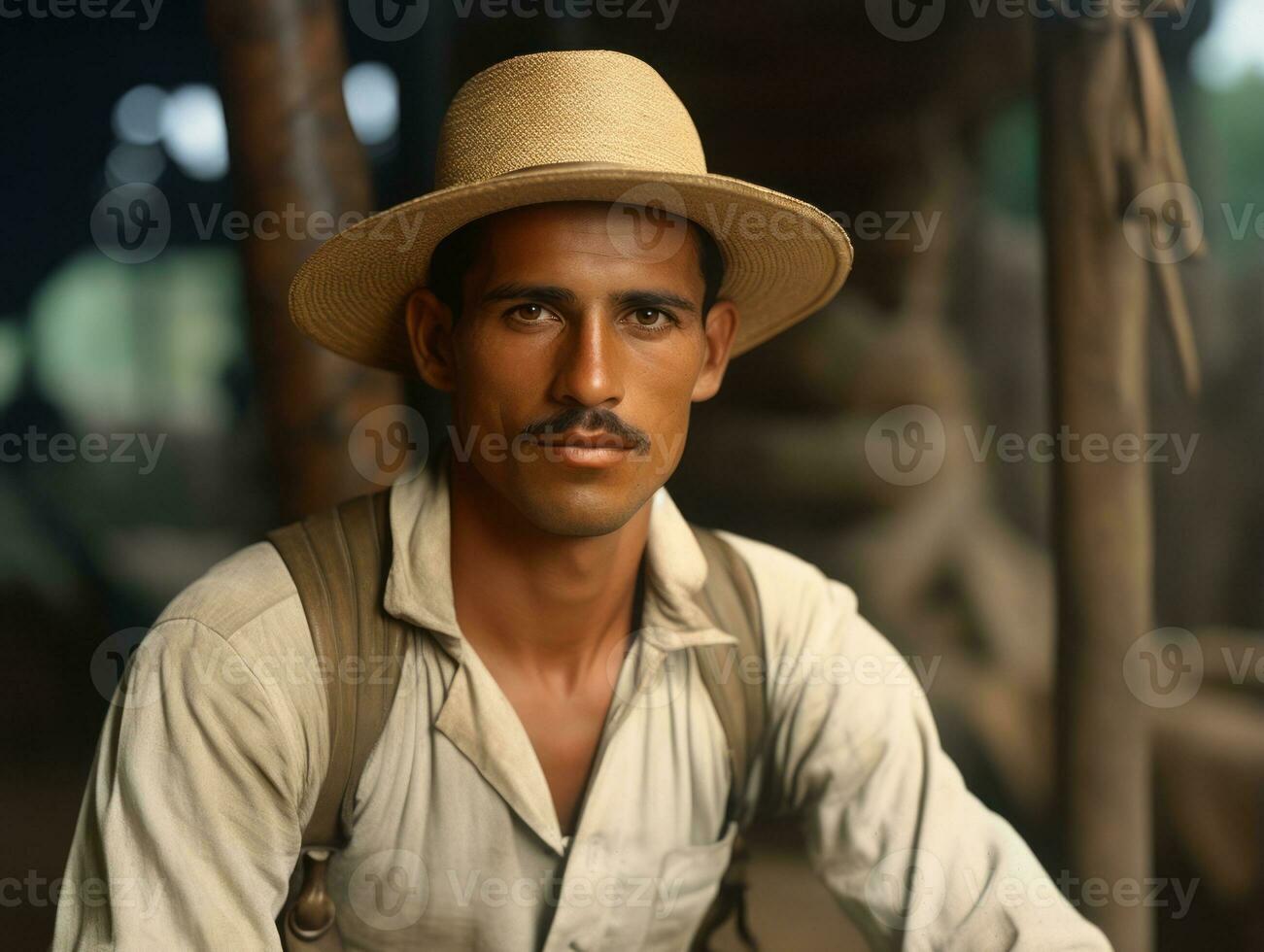 braziliaans Mens van de vroeg jaren 1900 gekleurde oud foto ai generatief