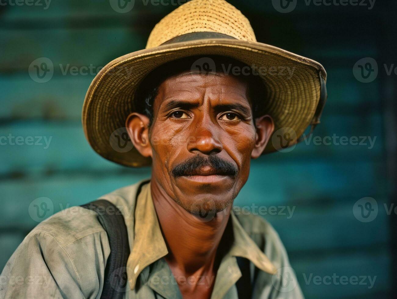 braziliaans Mens van de vroeg jaren 1900 gekleurde oud foto ai generatief