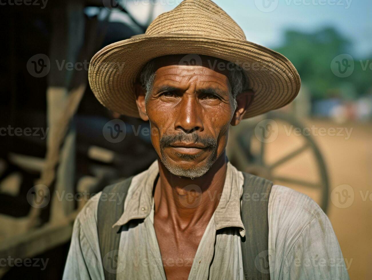 braziliaans Mens van de vroeg jaren 1900 gekleurde oud foto ai generatief