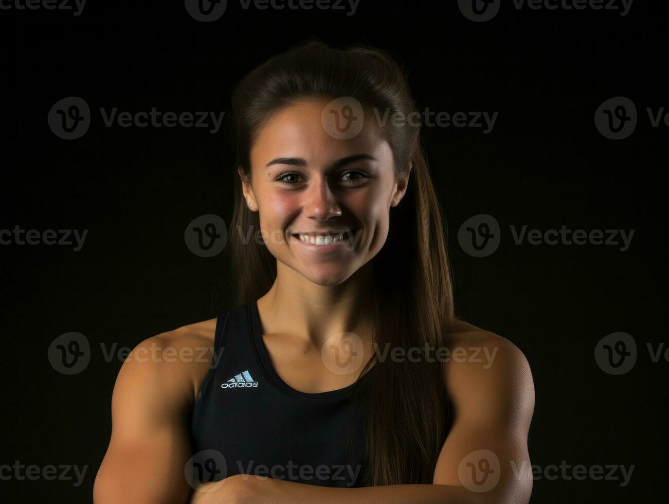 dynamisch fotograaf van vrouw atleet ai generatief foto