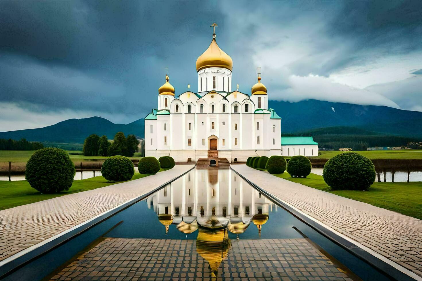 de Russisch orthodox kathedraal in de stad van kiev. ai-gegenereerd foto